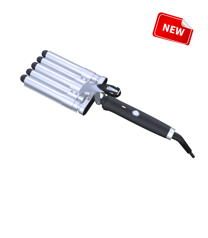 Curling profesional LCD din ceramică cu trei butoi stil ondulator ondulator electric ondulator de păr 3 butoaie ondulator ZR-025