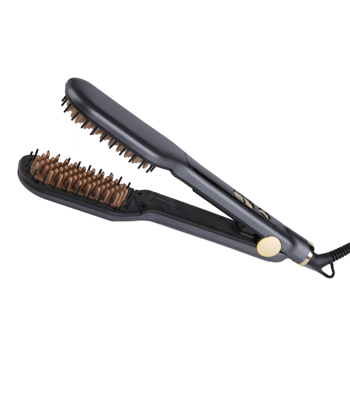 Perie ceramică pentru îndreptat părul Hot Comb cu pieptene pentru perie pentru ondulator de păr cu etichetă privată ZR-1005
